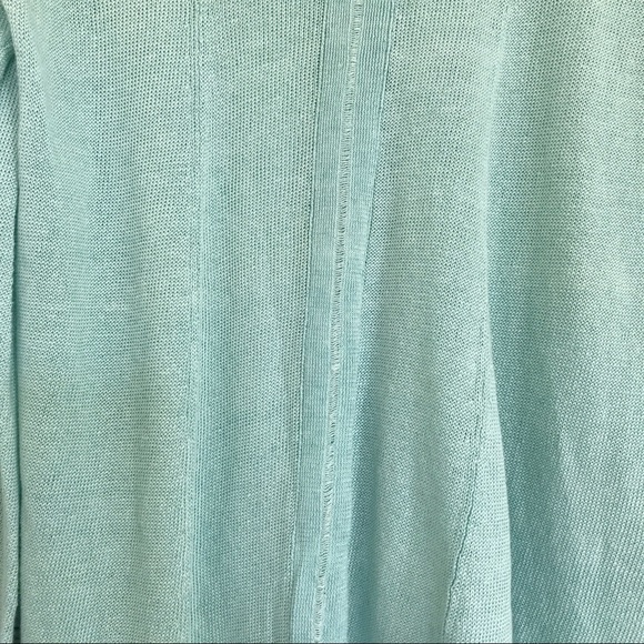 Eileen Fisher Sweater 100% Linen Pale Green Lightweight Size Large - Picture 7 of 9